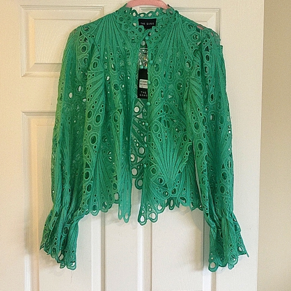 New with Tags! Nice mint green eyelet top